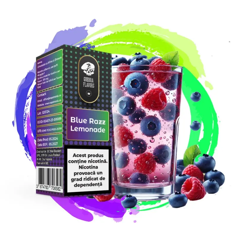 Lichid GuerraLiq 10 ml - BLUE RAZZ LEMONADE Lichid GuerraLiq 10 ml - BLUE RAZZ LEMONADE