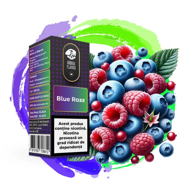 Lichid GuerraLiq 10 ml - BLUE RAZZ Lichid GuerraLiq 10 ml - BLUE RAZZ