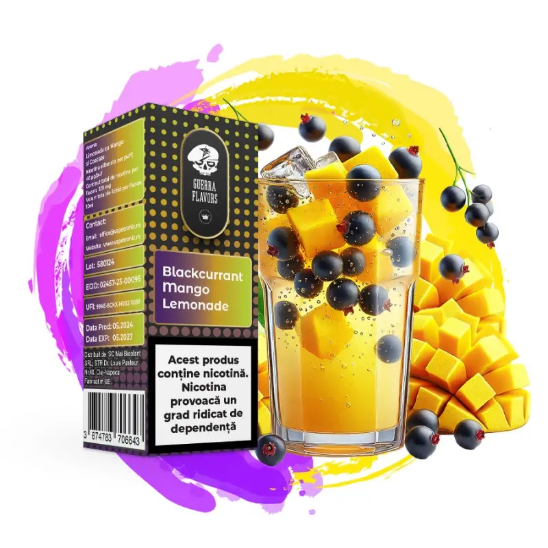 Lichid GuerraLiq 10 ml - BLACKCURRANT MANGO LEMONADE Lichid GuerraLiq 10 ml - BLACKCURRANT MANGO LEMONADE