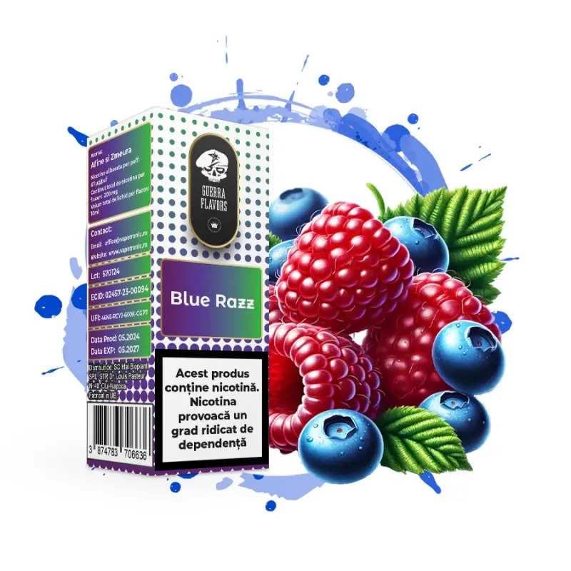Lichid GuerraLiq SALT 10 ml - BLUE RAZZ 20 MG Lichid GuerraLiq SALT 10 ml - BLUE RAZZ 20 MG
