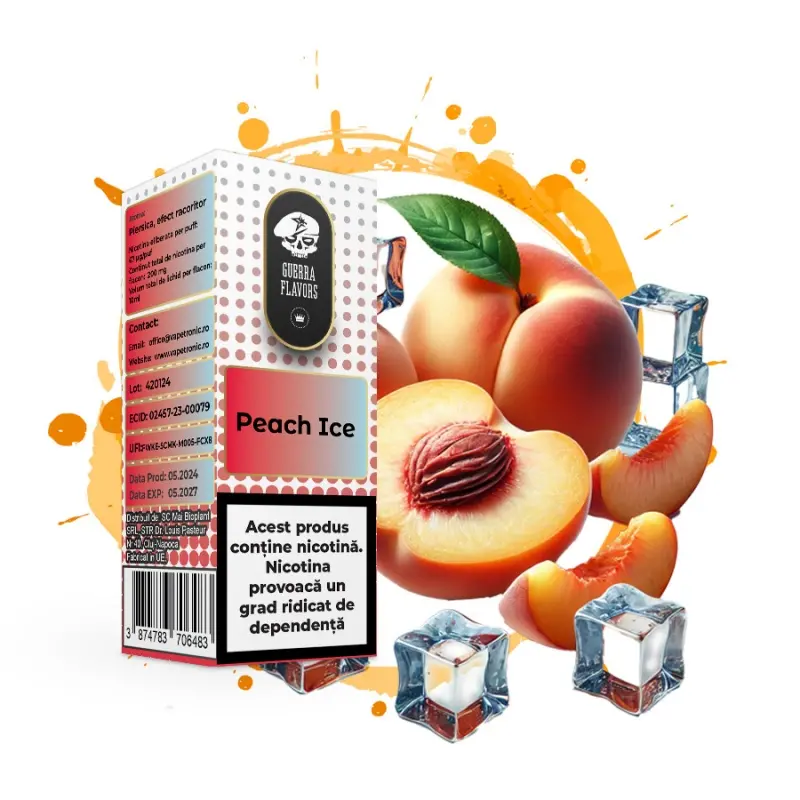 Lichid GuerraLiq SALT 10 ml - PEACH ICE 20 MG Lichid GuerraLiq SALT 10 ml - PEACH ICE 20 MG