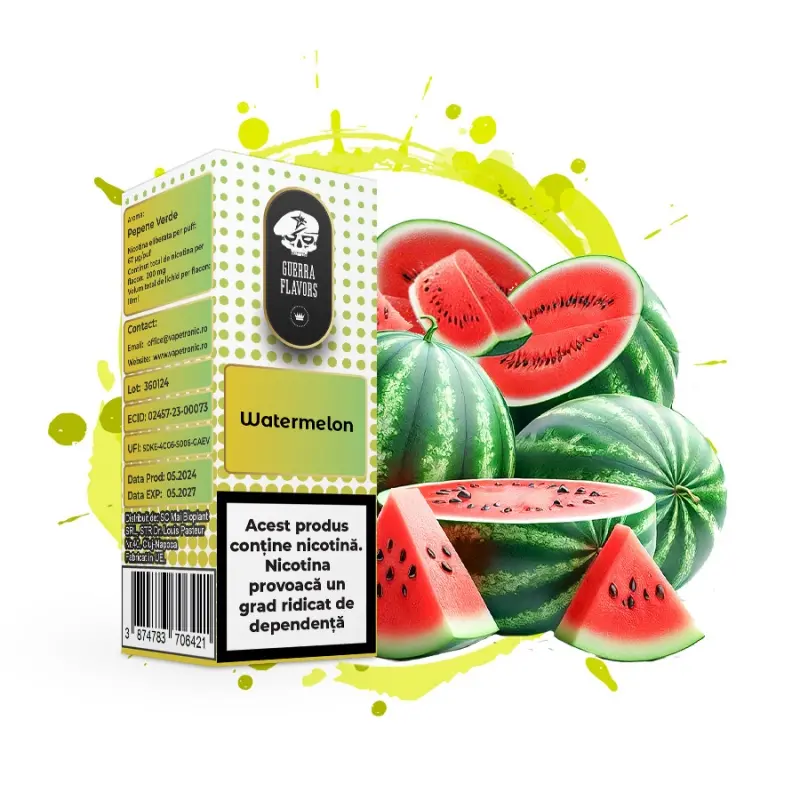 Lichid GuerraLiq SALT 10 ML - WATERMELON 20 MG Lichid GuerraLiq SALT 10 ML - WATERMELON 20 MG