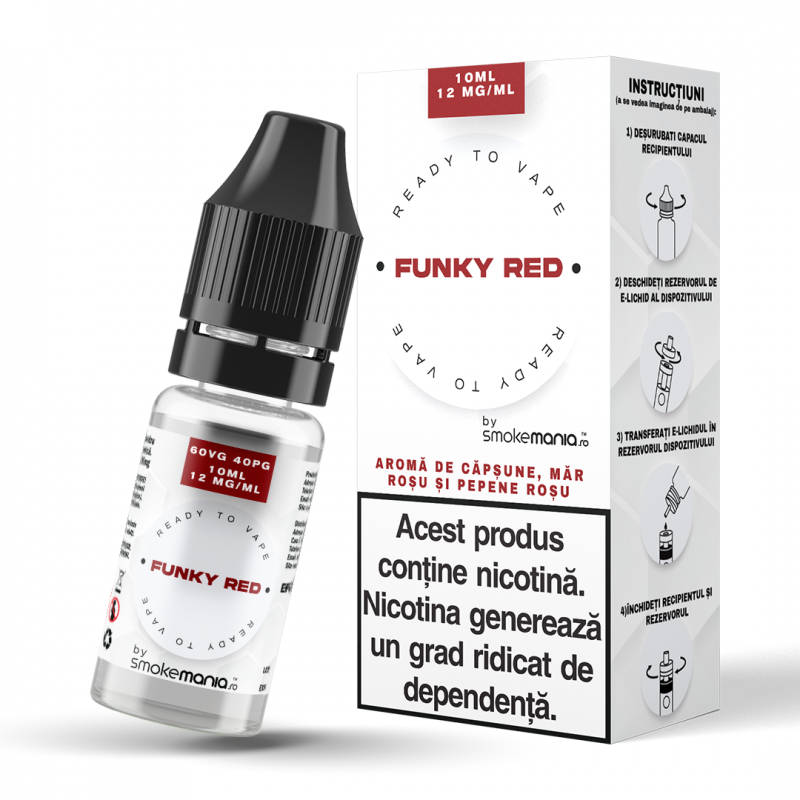 Lichid SmokeMania 10ml - Funky Red 12mg Lichid SmokeMania 10ml - Funky Red 12mg