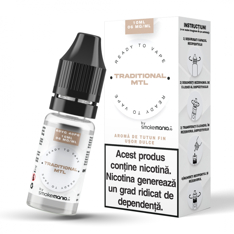 Lichid SmokeMania 10ml - Traditional MTL 06mg