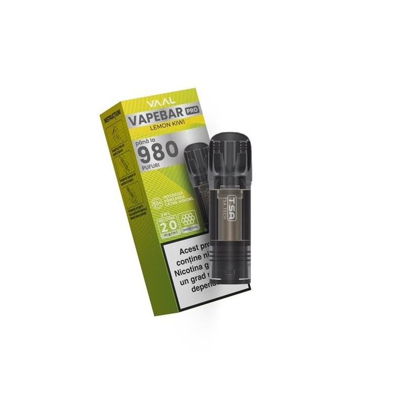 Cartus Vapebar PRO 980 pufuri 20mg - Lemon Kiwi Cartus Vapebar PRO 980 pufuri 20mg - Lemon Kiwi